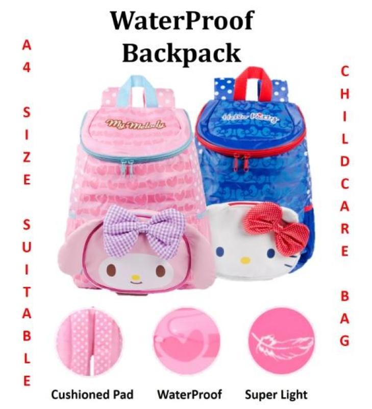 ♥ Hello Kitty Melody WaterProof Kids Children School Bag ♥ Cartoon LIGHT WEIGHT ♥ Childcare Backpack ♥ A4 Size Suitable ♥ Outing Excursion Outing Event Picnic ♥ Water Bottle Pocket