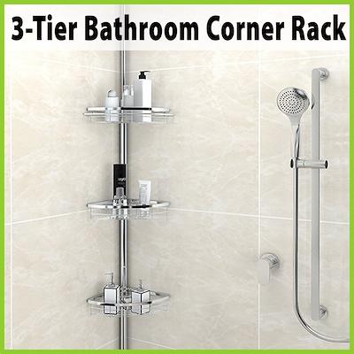 One Mart Ae1804 3 Tier Bathroom Corner Rack Storage Basket One Mart Ae1804 3 Tier Bathroom Corner Rack Storage Basket