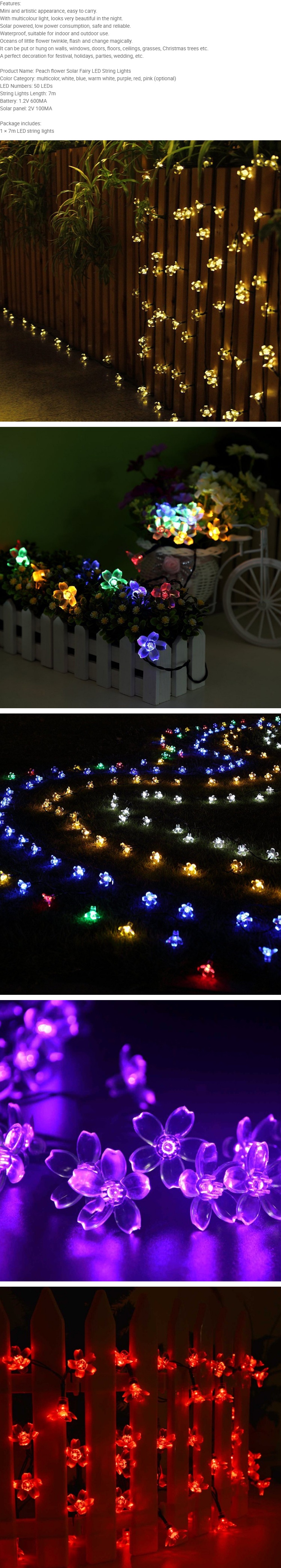 Garden Solar LED String Lights Outdoor Christmas Tree Fairy Mini Light Lamp