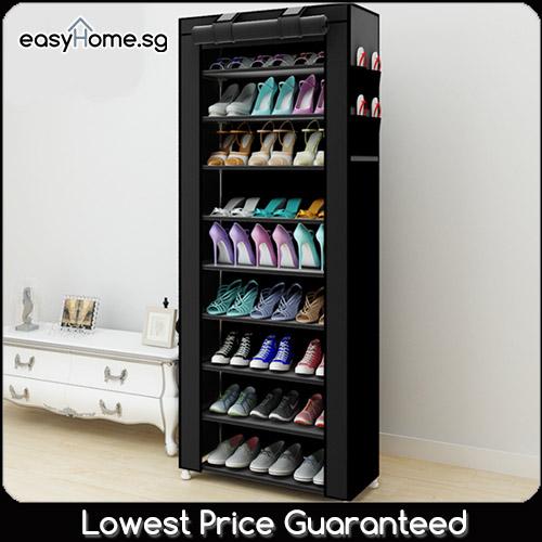 Easyhouse 8 Tier Metal Sturdy Shoe Rack, Narrow Tall Shelf