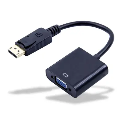 [SG Ready Stock]SAVFY 1080P DisplayPort DP to HDMI Adapter Display Port Male to VGA Female Converter Cable(Black)