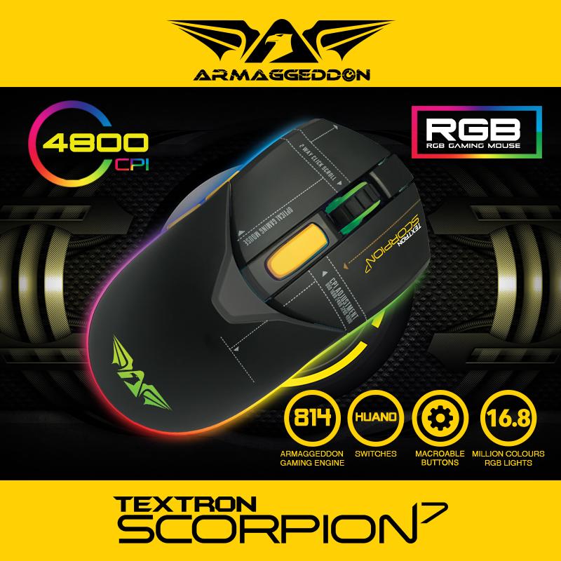 Scorpion 7 Armaggeddon 5 button RGB 4800CPI Gaming Mouse 5 button RGB 4800CPI