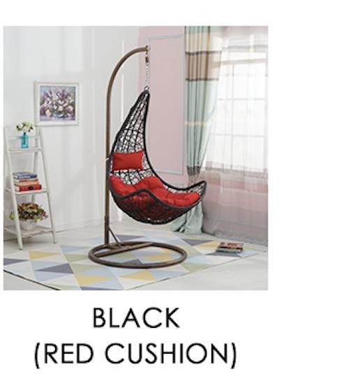 JIJI Moon Shape Swing Chair (Outdoor Seating / Swing Chair) with cushions (Free Installation) - Balcony Swing chair/Relax Chair/ Lounge Chair/ Furniture (SG) Free Delivery