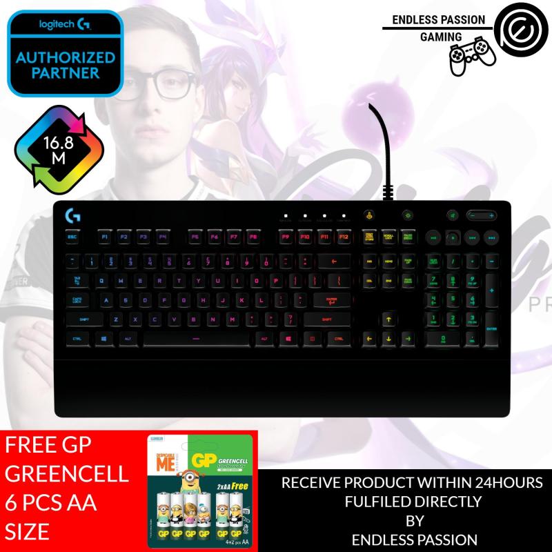 Logitech G213 Gaming Keyboard with Dedicated Media Controls, 16.8 Million Lighting Colors Backlit Keys, Spill-Resistant and Durable Design Singapore