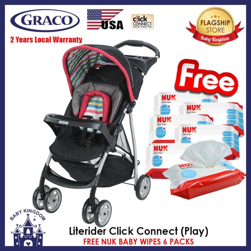 Graco Literider Click Connect Stroller (Play) - Local Warranty FREE NUK Wipes 6 Packs Singapore