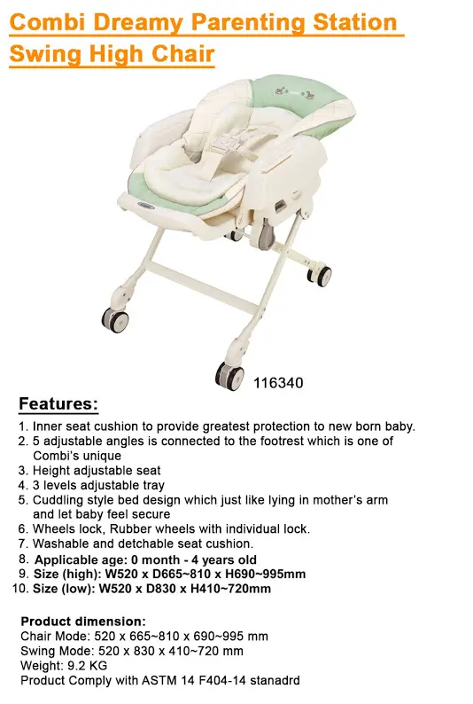 combi swing high chair