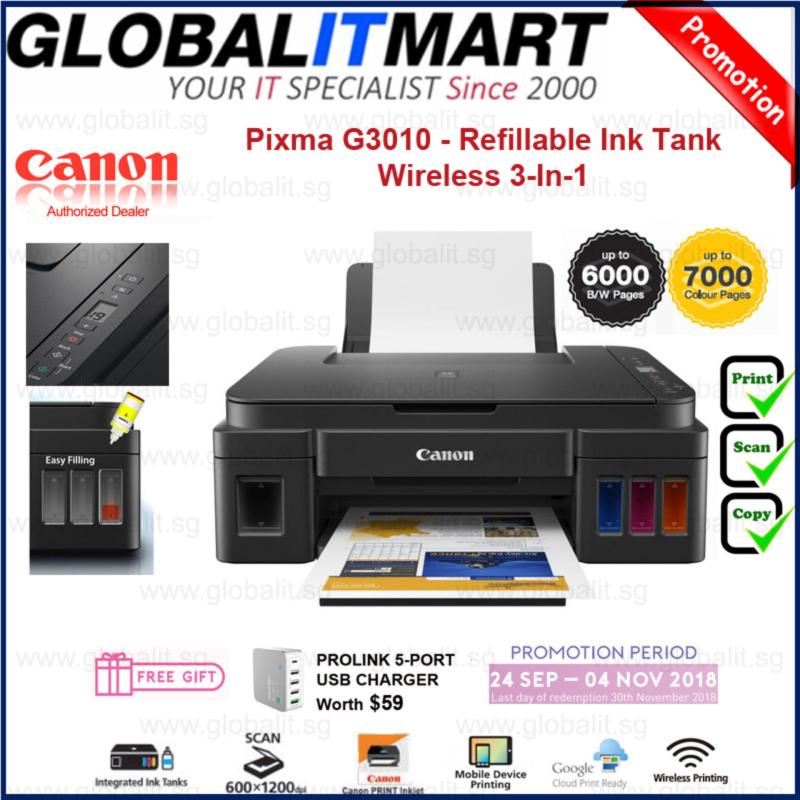 Canon Pixma G3010 NEW! Refillable Ink Tank Wireless 3-In-1 High Volume Printing (Mac OS is not supported) Singapore