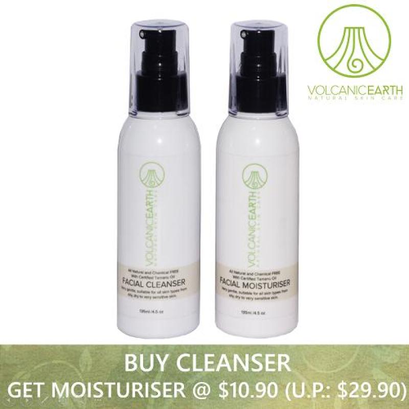 Buy Volcanic Earth Organic Facial Cleanser 135ml + Moisturiser 135ml Value Set Singapore