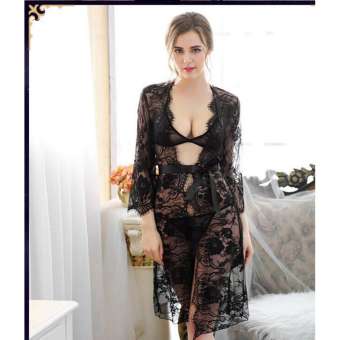 Áo Choàng Ngủ Kèm Bộ Bra Lót CDAN62 - Đen