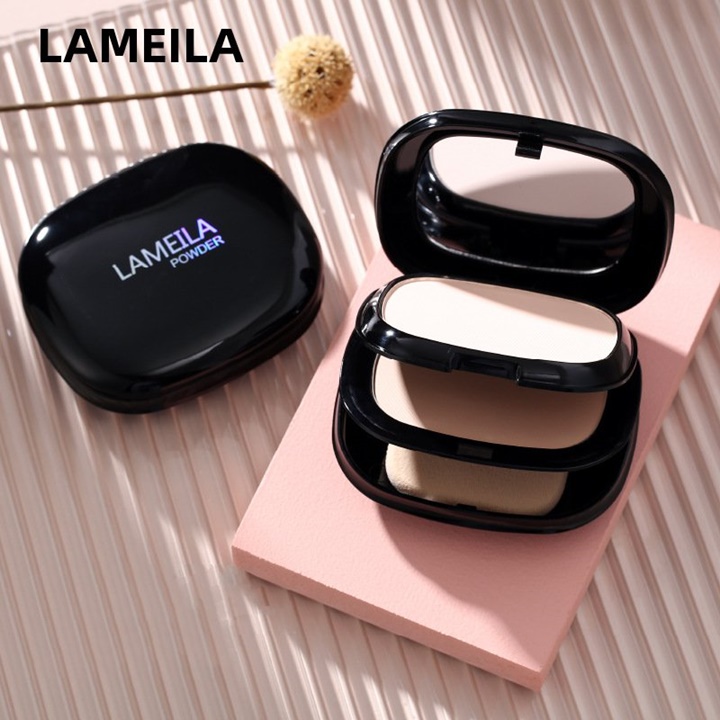 Phấn phủ 2 tầng lameila 5102 kiềm dầu, che khuyết, mịn, dưỡng da, kháng nước có gương