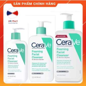 Sữa Rửa Mặt Cerave Foaming Facial Cleanser Cho Da Dầu, Da Mụn, Da Hỗn Hợp Nhập Khẩu Nội Địa Úc An Mart Làm sạch da nhẹ nhàng từ sâu lỗ chân lông , ngăn ngừa mụn , Giúp trắng da, ngừa lão hóa