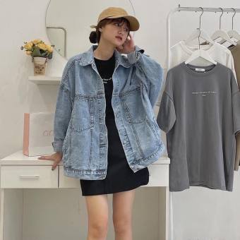 Áo khoác bò denim unisex form rộng vải đẹp freeship