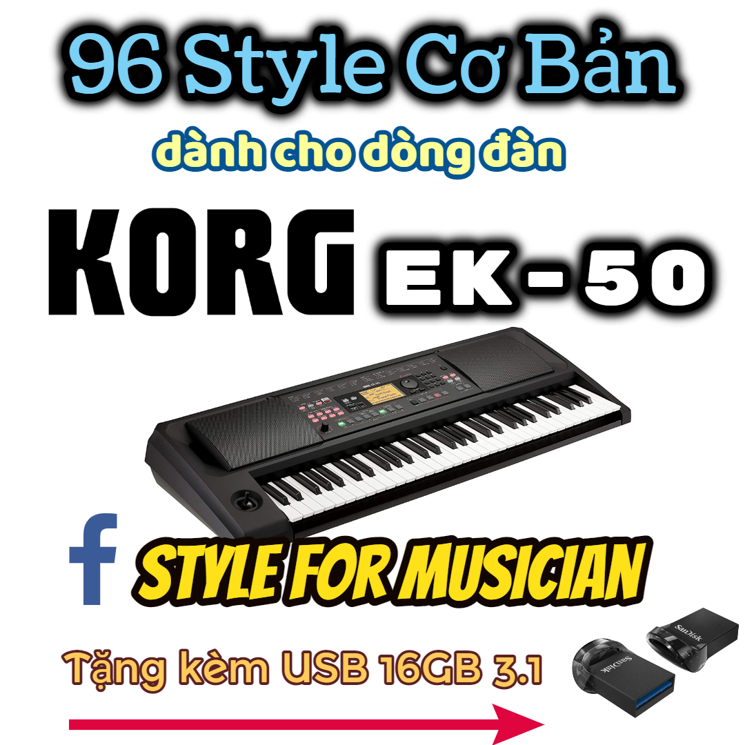 96 Style Cơ Bản dành cho dòng đàn Korg EK-50 tặng kèm USB 16GB