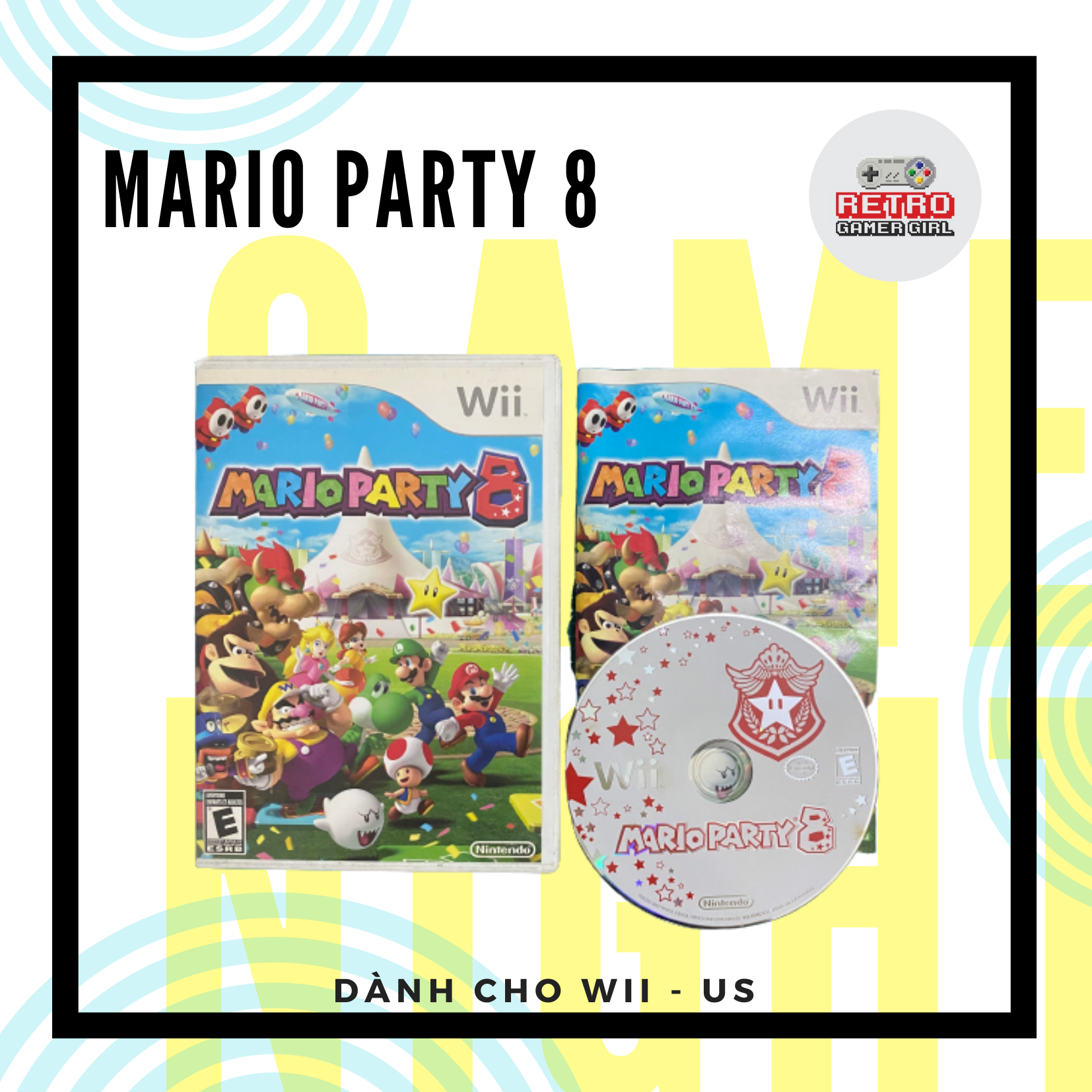 Đĩa game Mario Party 8 Wii hệ US