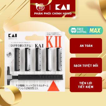 Set Dao Cạo Râu 2 Lưỡi Kép Kai (1 Thân 5 Lưỡi)