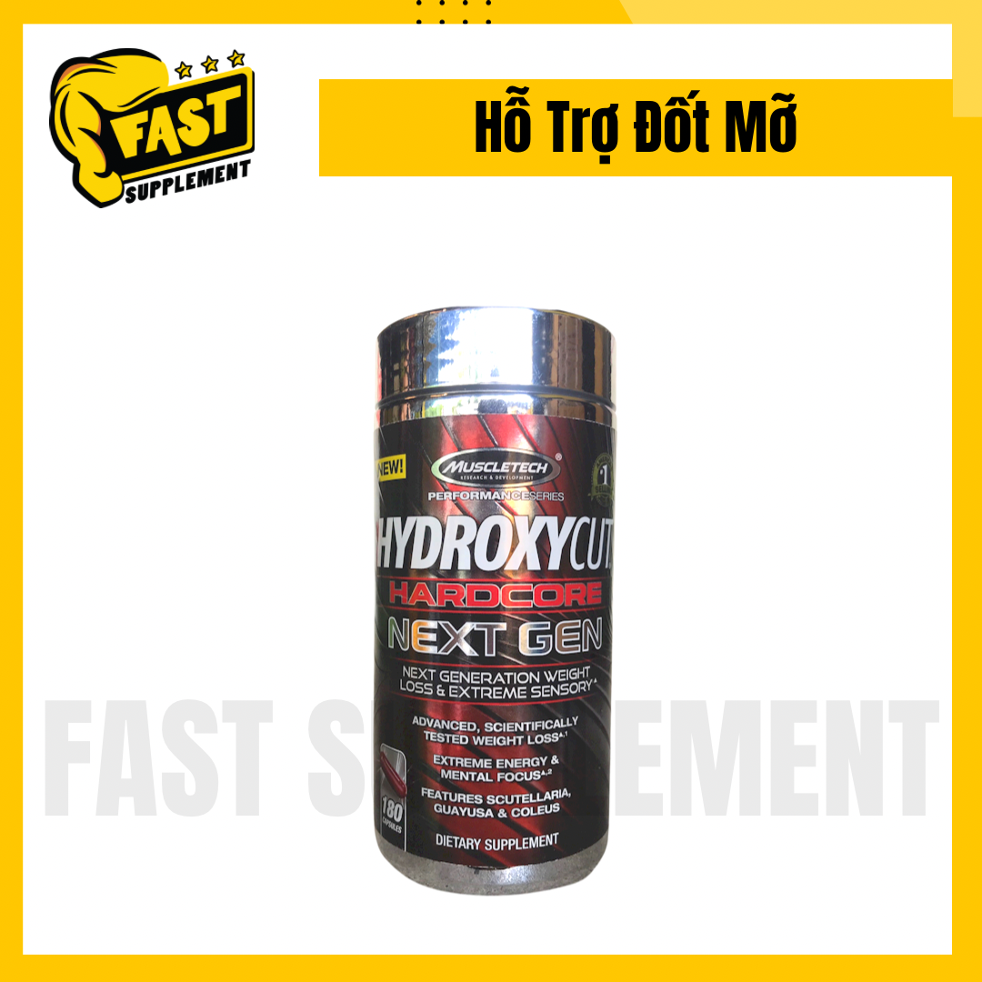 Hỗ trợ đốt mốt hydroxycut hardcoer next gen |muscletech| 100 - 180 viên