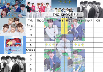 combo 2 thời Khoá Biểu txt TKB52 A5 cute hoạt hình thần tượng idol