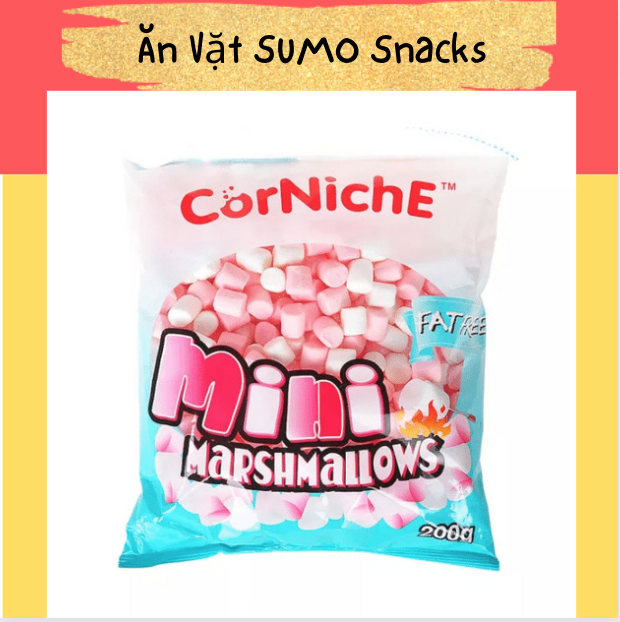 Kẹo Xốp Marshmallows CorNichE 200g Trắng và Hồng giao màu ngẫu nhiên-Ăn Vặt Sumo Snack