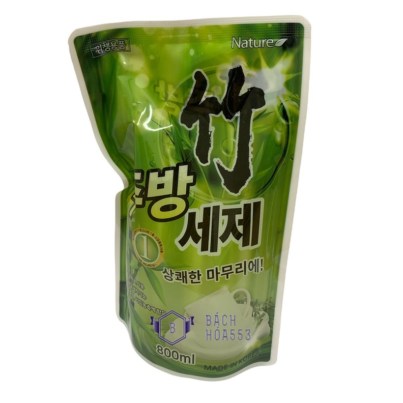 Túi nước rửa chén hữu cơ Queen Bin Korea 800ml (Chiếu xuất cây tre) KL988