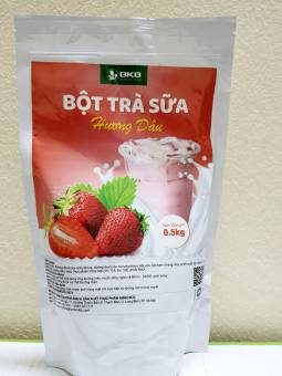 Bột pha trà sữa pha sẵn vị dâu 500g,nguyên liệu pha trà sữa