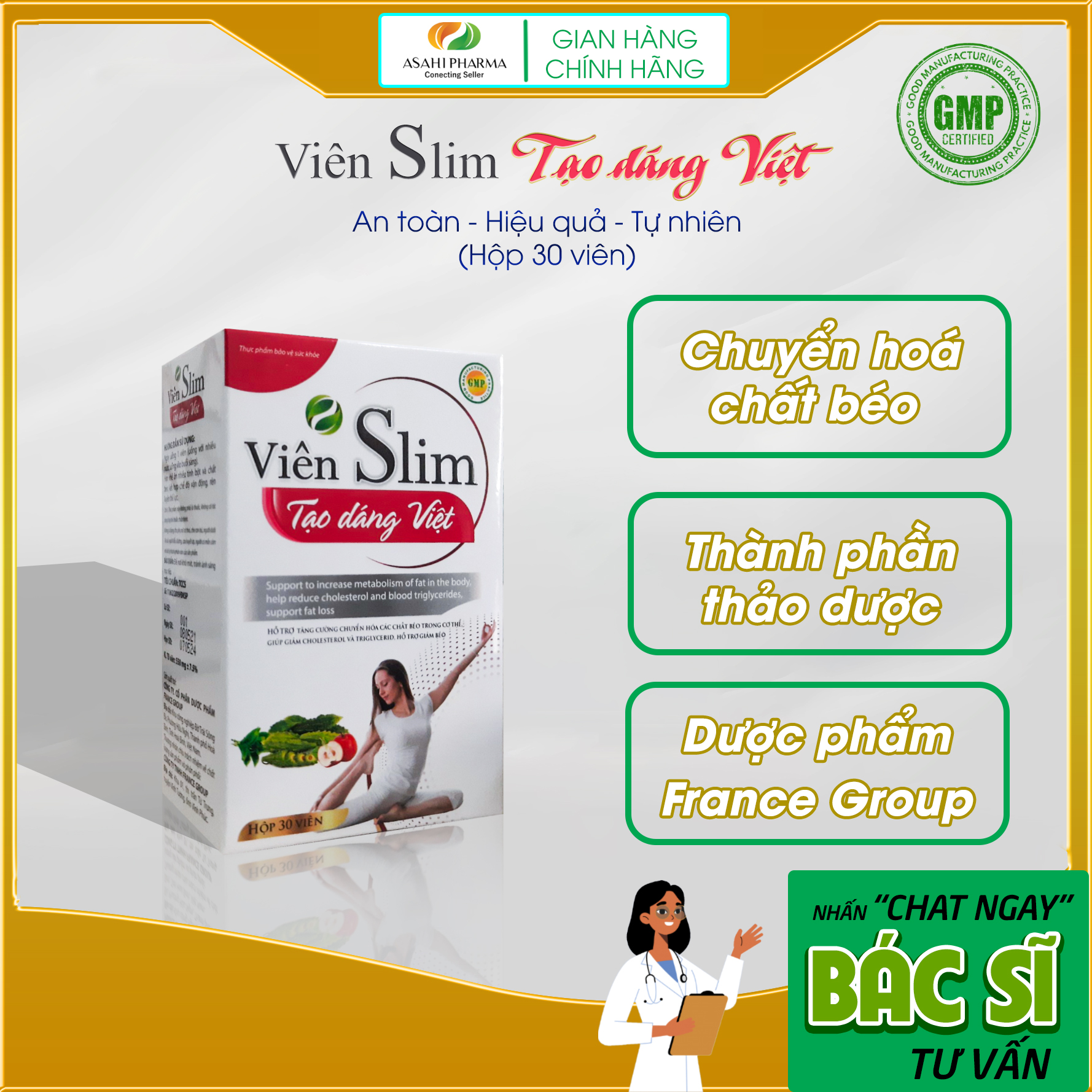 Thực phẩm hỗ trợ giảm cân Viên Slim Tạo Dáng Việt - Cam kết chính hãng - an toàn - hiệu quả