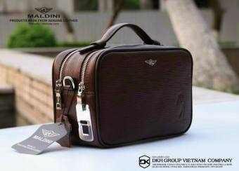Túi golf cầm tay MALDINI da bê ép vân epi - có khóa vân tay