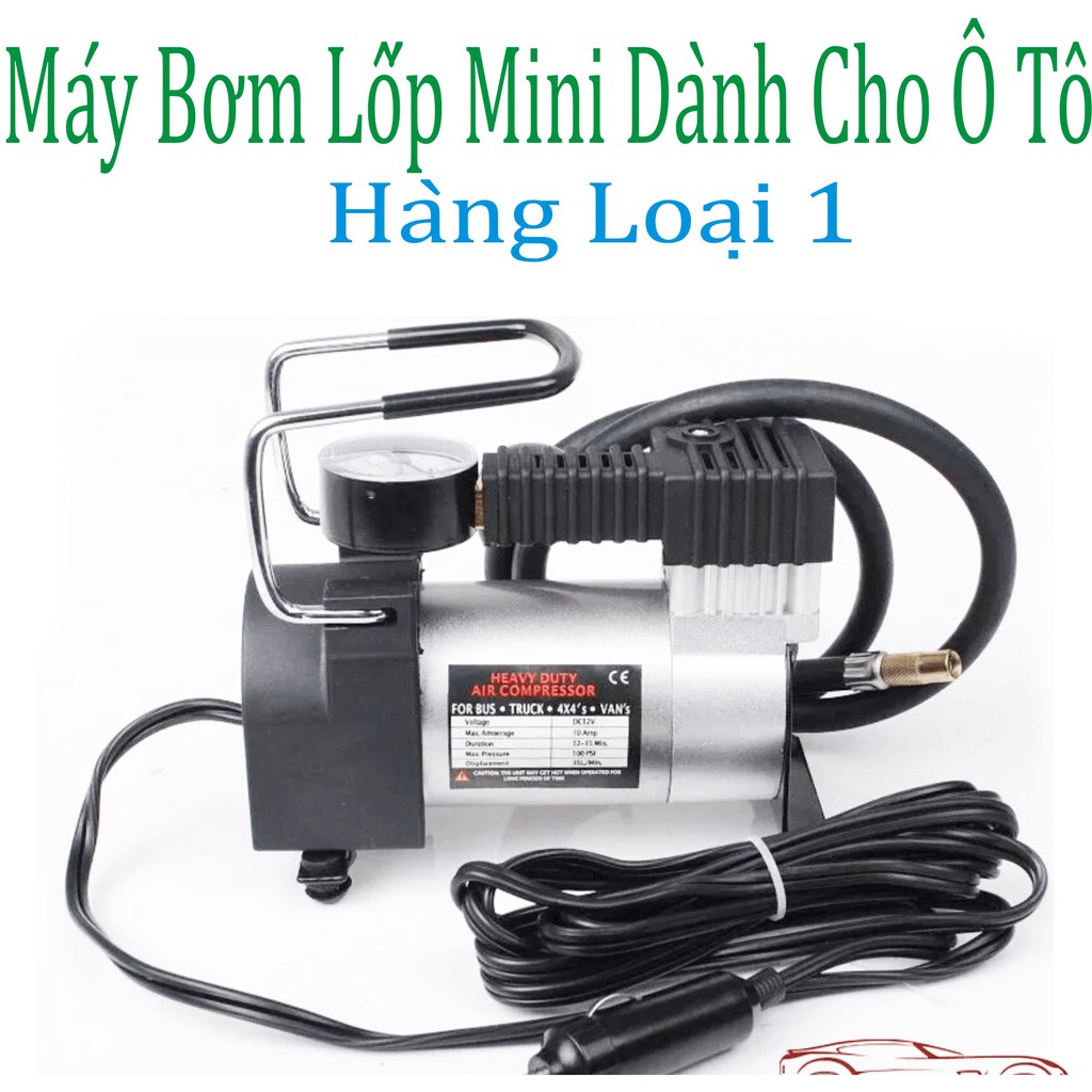Máy Bơm hơi ô tô xe máy 1 xi lanh, bơm lốp xe ô tô di động , Máy nén khí mini - máy bơm hơi mini xách tay giá rẻ .