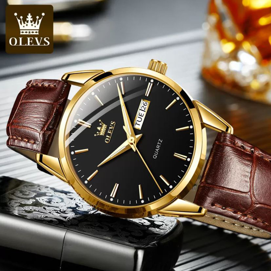 [CHẤT] Đồng hồ thời trang , Những mẫu đồng hồ nam đẹp - Đồng Hồ Nam OLEVS 2022 40mm Máy nhật siêu bền Dây Da- Mặt Cong Đá Sapphire  giá rẻ, uy tín, chất lượng Bảo Hành 12 Tháng