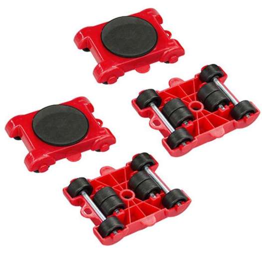 Dụng Cụ Di Chuyển Đồ Nội Thất Máy Nâng Vận Chuyển Con Lăn 4 Bánh Di Chuyển Vật Nặng Với Bộ 1 Thanh Bánh Xe