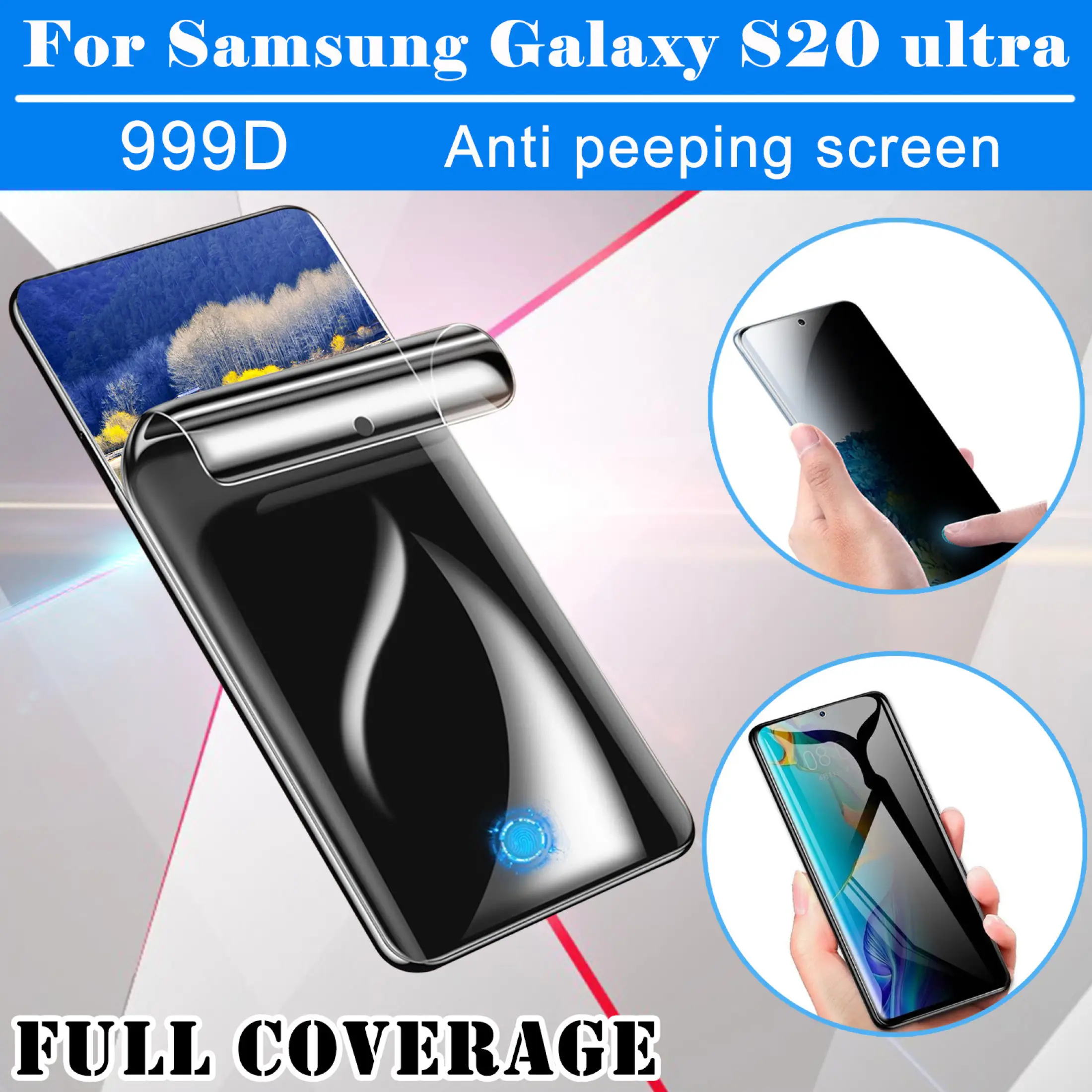 Agh Mall 999d Privacy Full Curved Hydrogel Film For Samsung Galaxy S20 Ultra Screen Prote Lazada Singapore