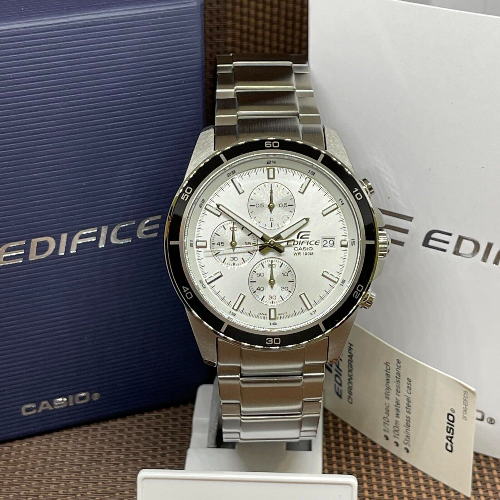 Edifice white dial chronograph cheap watch