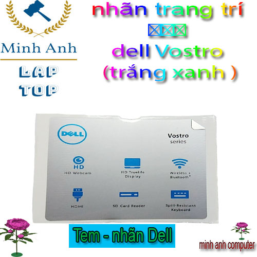 Nhãn tem trang trí laptop dell Vostro