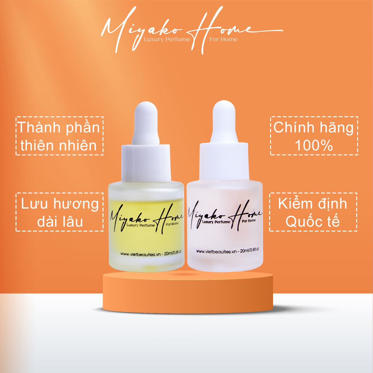 Tinh dầu nước hoa nguyên chất MIYAKO HOME, tinh dầu thơm phòng lưu hương lâu 20ml