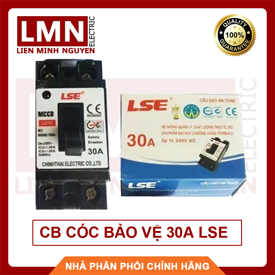 CB cóc bảo vệ 30A LSE dùng cho nhà ở, máy lạnh, máy bơm, nhà bếp - An toàn, chất lượng - BH 12 tháng, sale giá gốc