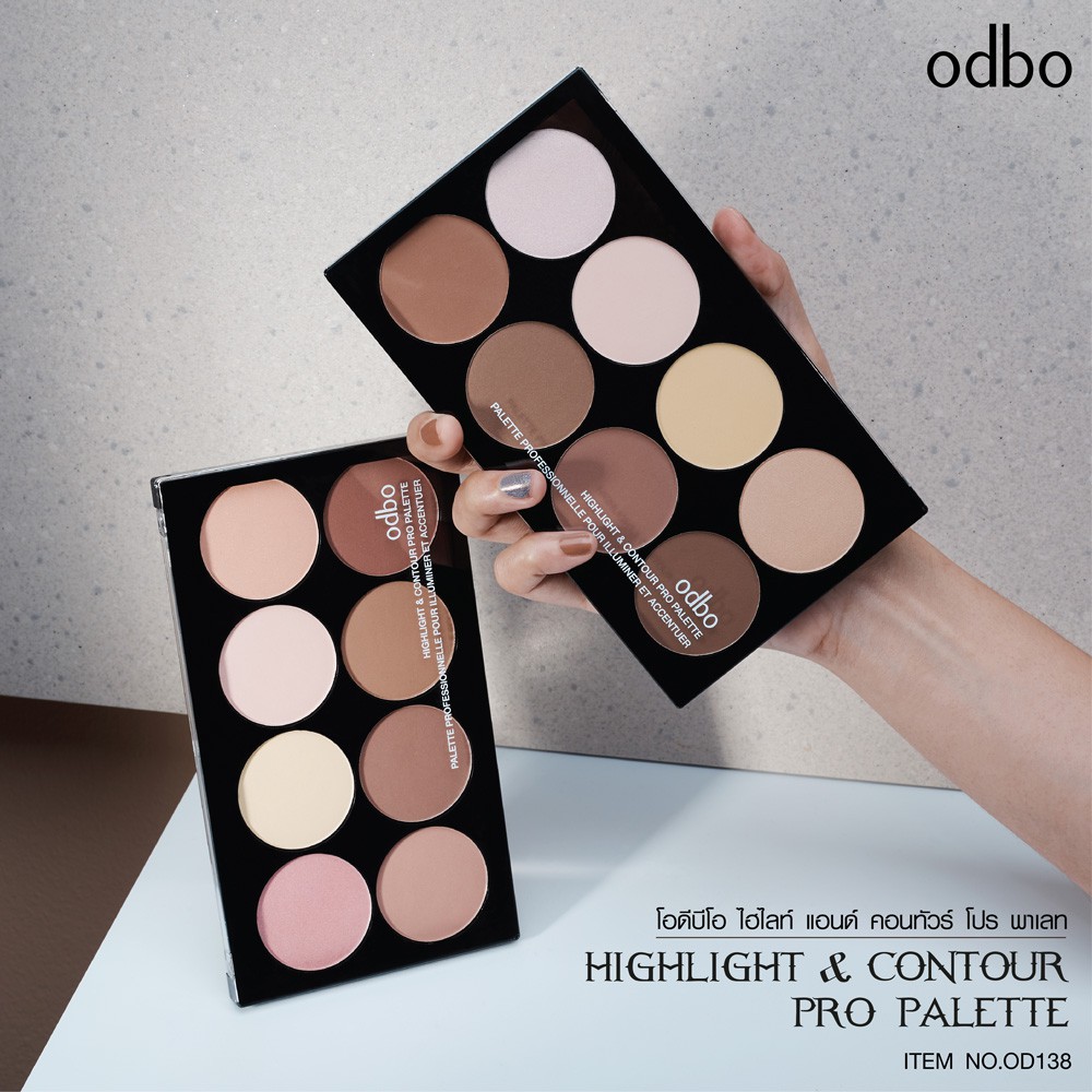  Phấn Tạo Khối Odbo Highlight và Contour Pro Palette OD138 