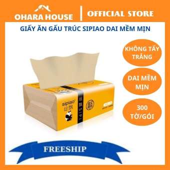 Combo 10 Gói Khăn Giấy Gấu Trúc Sipiao Không Chất Tẩy Trắng Dai Mềm Tự Nhiên An Toàn Cho Mọi Người
