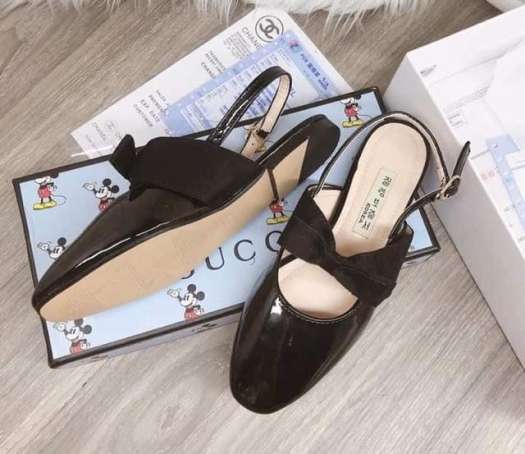 ☑▫  GIÀY BÚP BÊ TIỂU THƯ DA BÓNG