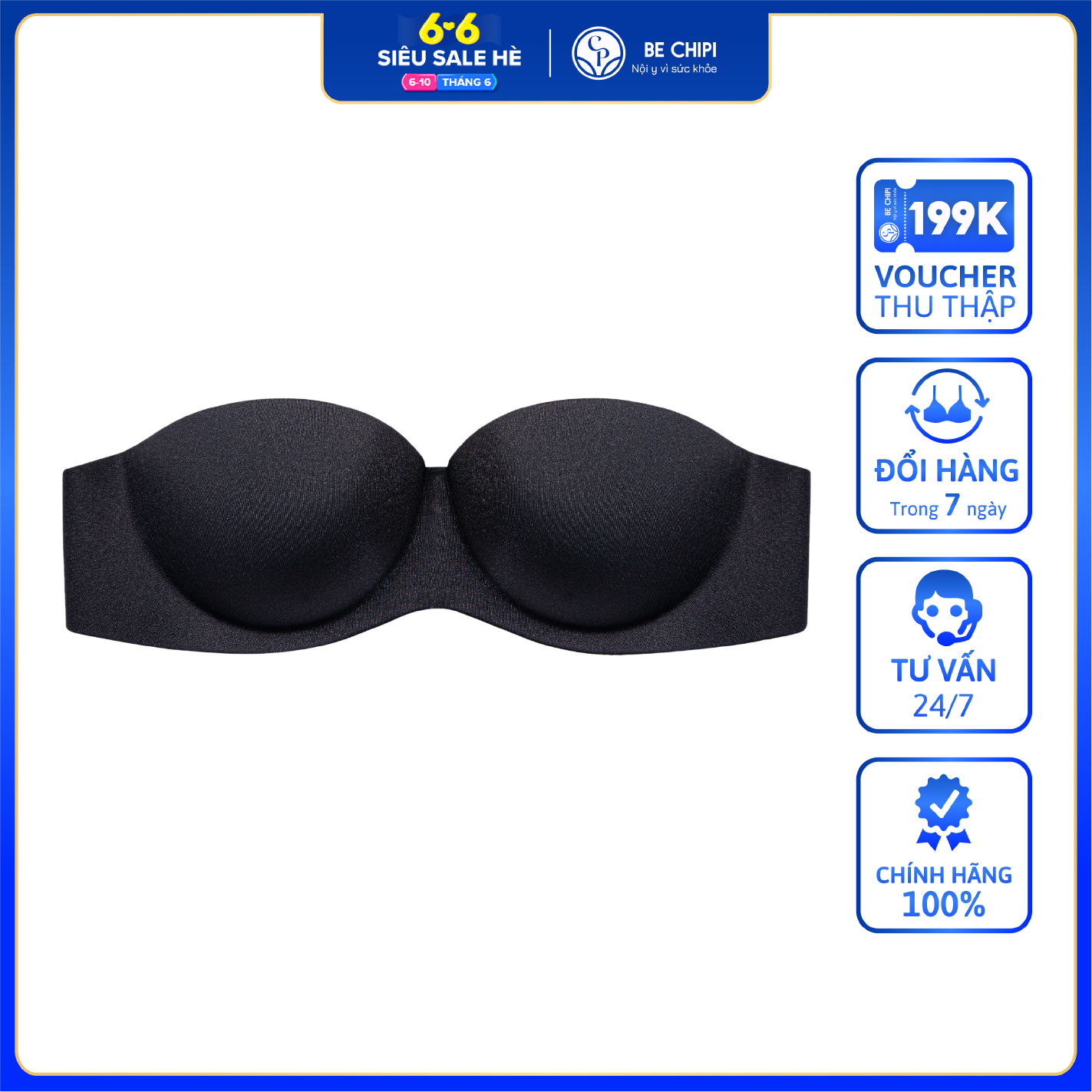 Áo Ngực Bechipi Cúp Ngang, Áo Ngực Không Gọng, Áo ngực Không Dây Quây Ngang - AL1005