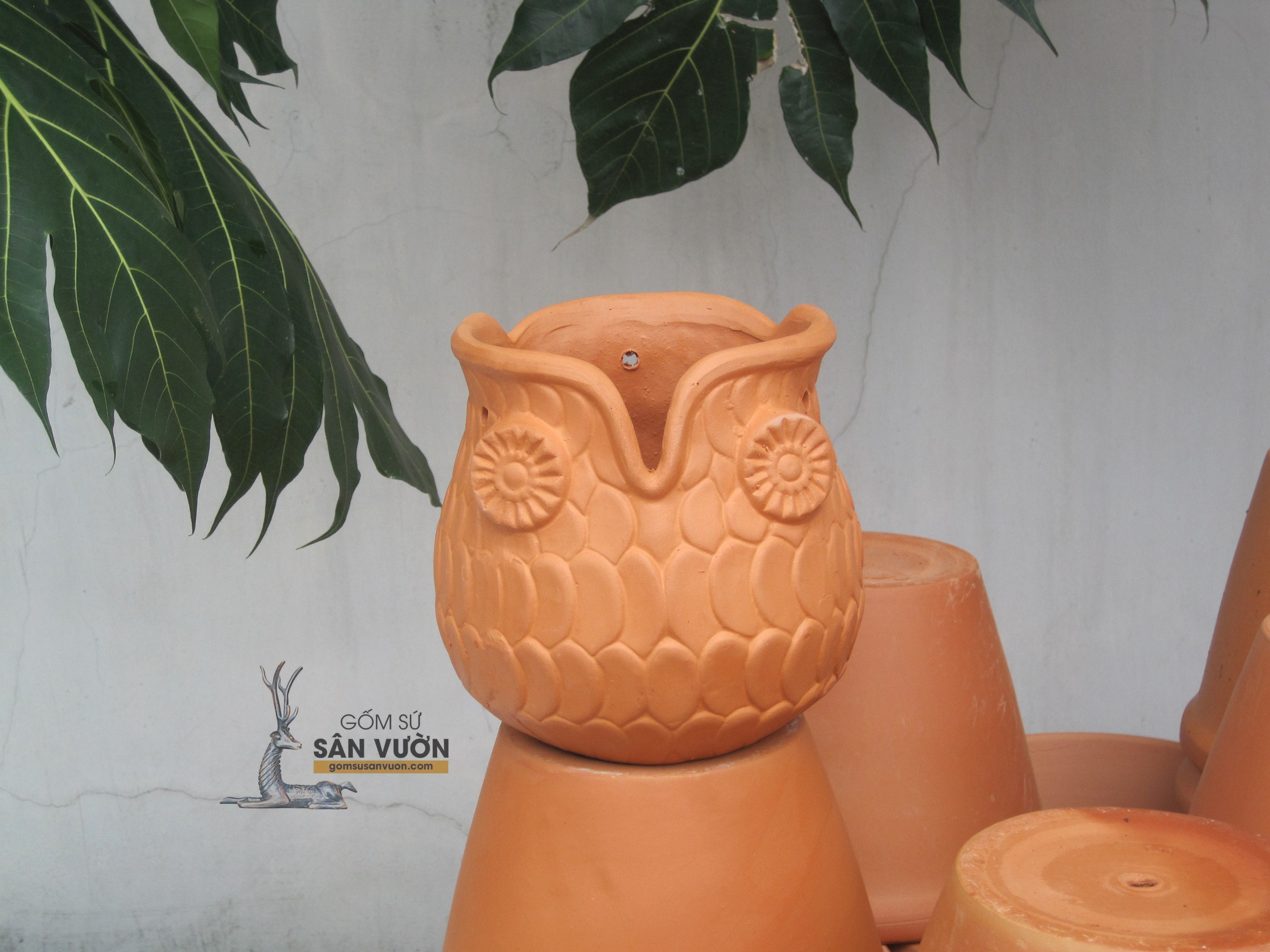 Chậu Đất Nung Hình Cú