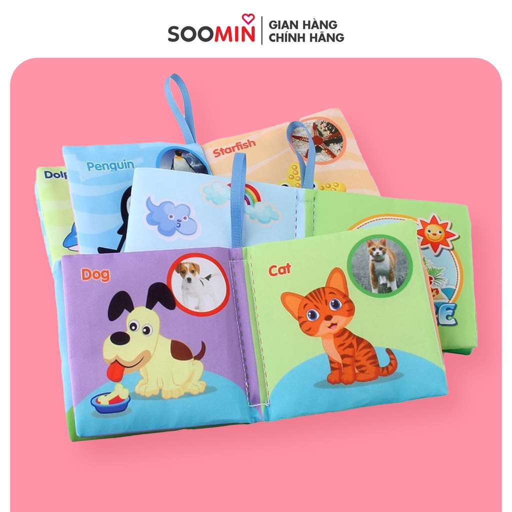 Sách vải cho bé tiếng anh nhiều chủ đề cho trẻ em vừa học vừa chơi soomin
