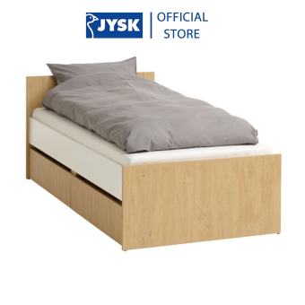 Giường đơn | JYSK Billund | gỗ công nghiệp | trắng/sồi | R90xD200cm