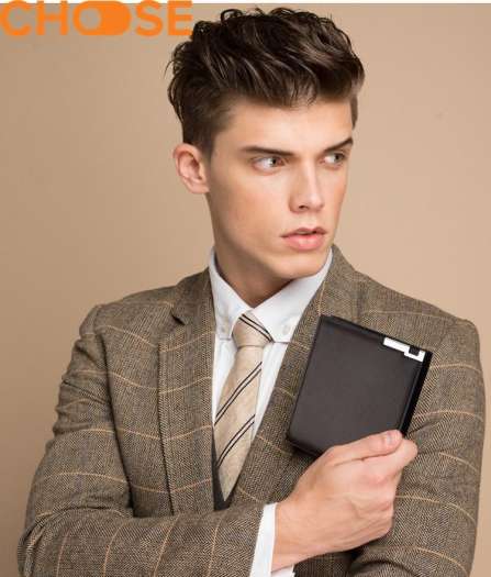 Bóp Ví Nam Da Thủ Công Da Trơn Phối Viền Kim Loại Sang Trọng Kiểu Dáng Ngang/ Đứng NB0902 Da PU mềm mại sang trọng