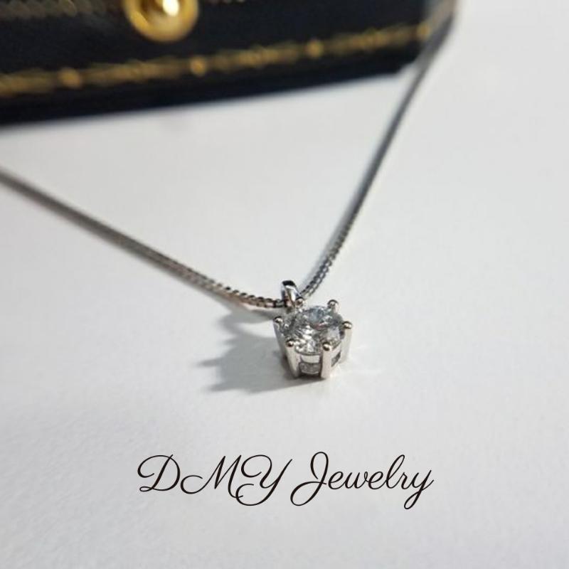 DMY Jewelry Diamond Necklace For Women/Moisanite Necklace/Moissanite Diamond Necklace/Moissanite Jewelry/Woman Jewellery Necklace/925 Silver Necklace/Silver Necklace Women/Moissanite Necklace Gra/Moissanite Necklace 0.5 Caret/Classic 6 Prong Necklace