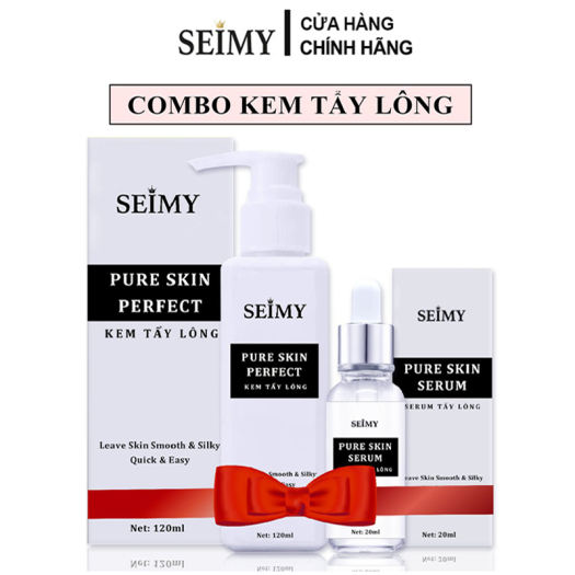 Combo Kem Tẩy Lông_ Seimy Pure Skin Perfect ( Gồm kem và serum dưỡng) Triệt Sạch Lông Chỉ Sau 5 Phút sử dụng
