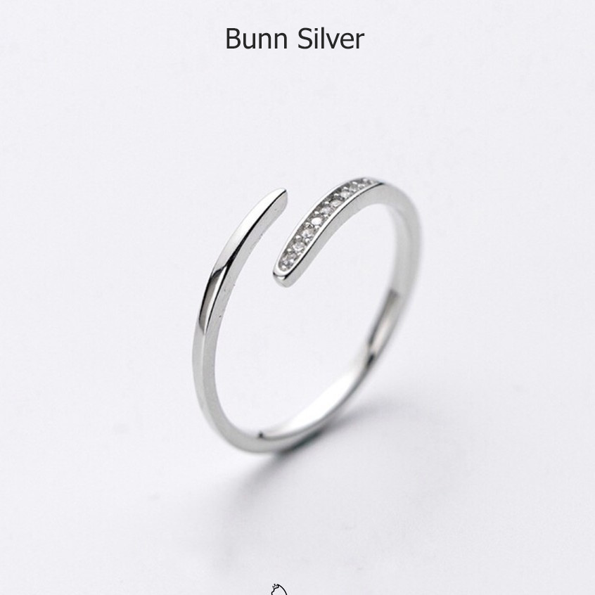 Nhẫn bạc nữ Bunn Silver, nhẫn bạc đính đá có thể điều chỉnh size Jinny Ring