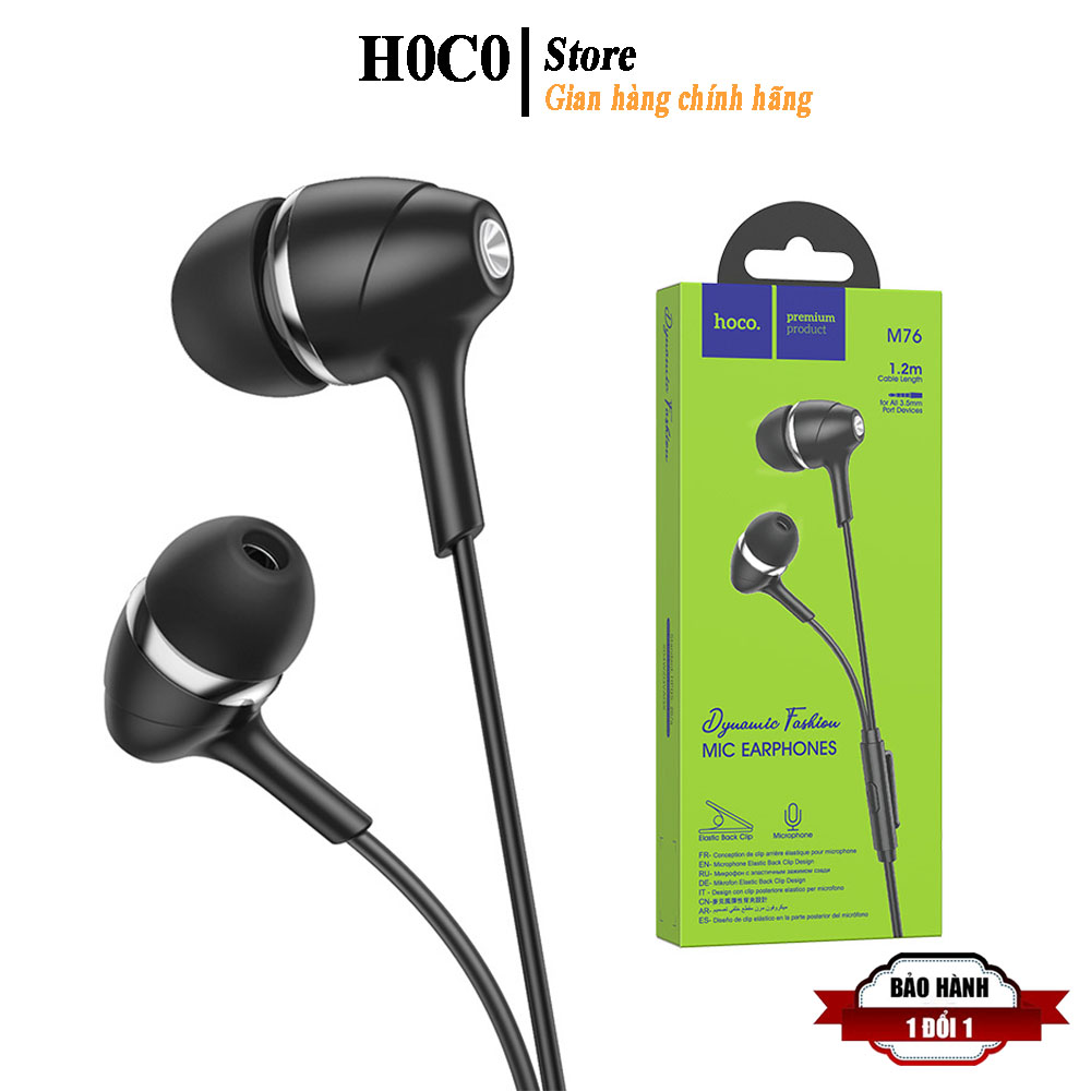 Tai nghe có dây nhét tai có mic chính hãng Hoco
