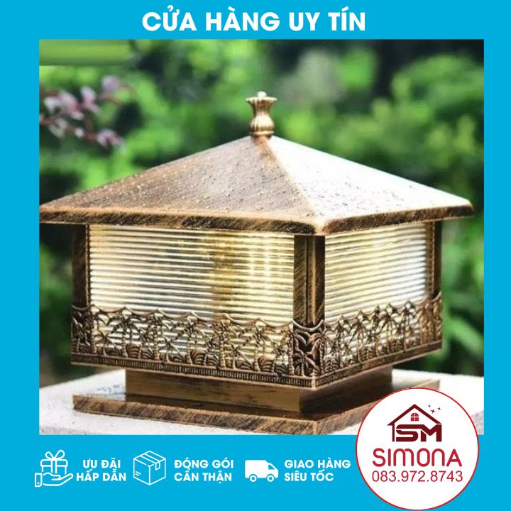 Đèn trụ cổng cây dừa đèn sân vườn cỡ 400mm dtc 7005