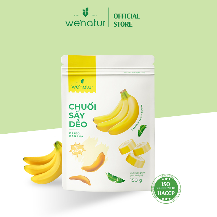 [Hàng Xuất Khẩu] Chuối Sấy Dẻo Không Đường We'natur 150g
