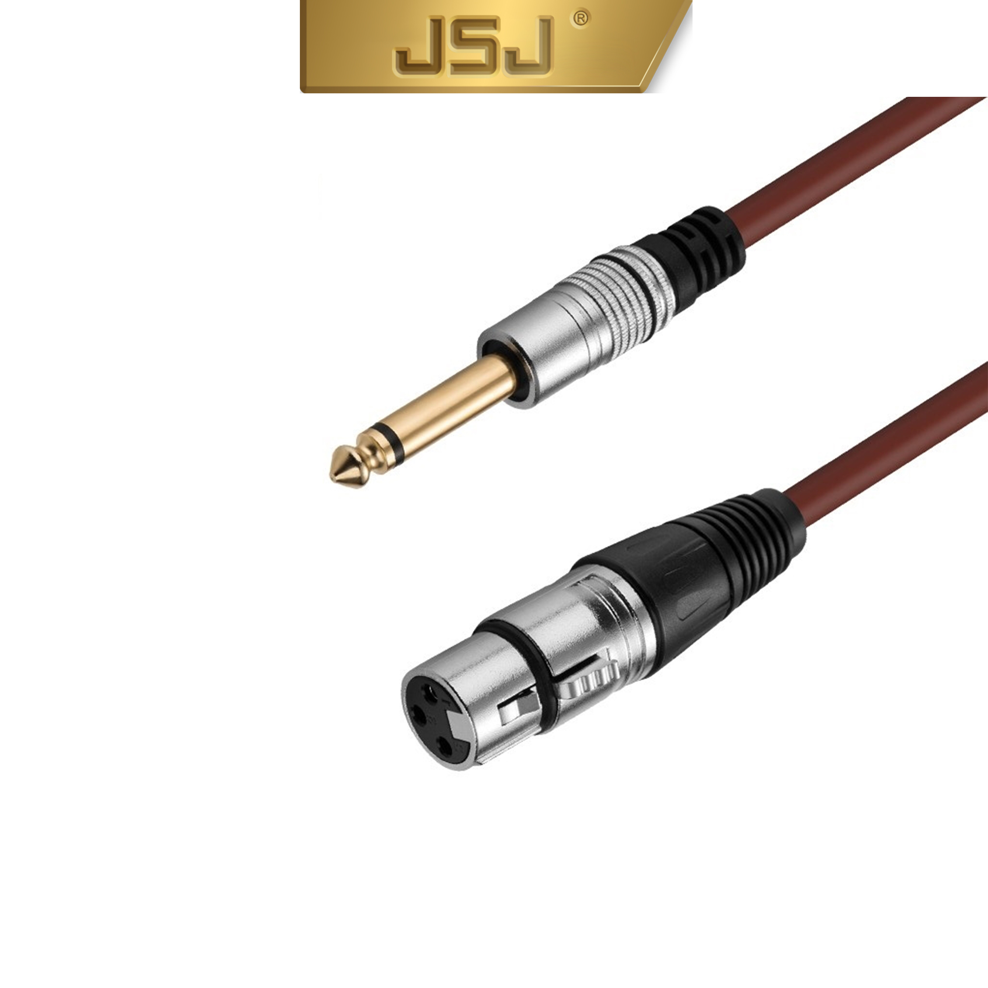 Dây canon (XLR) cái ra đầu 6 ly (6.5mm) đực JSJ 803G dài 1m sử dụng chất liệu nhựa PVC cao cấp tạo cảm giác cầm tay thoải mái lõi đồng nguyên chất giúp âm thanh trung thực
