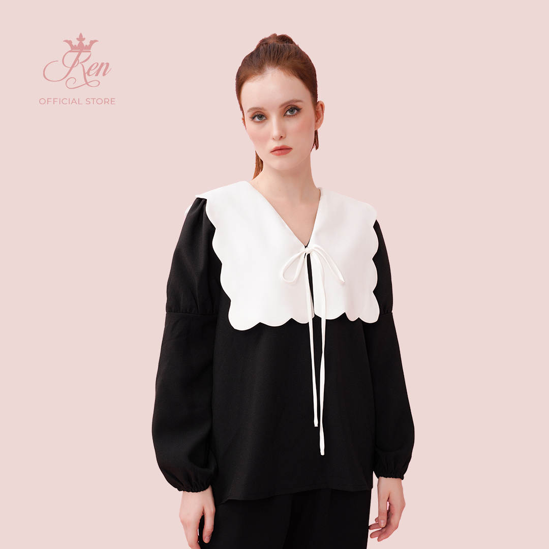 Ren by tee - áo dài tay phồng cổ vuông